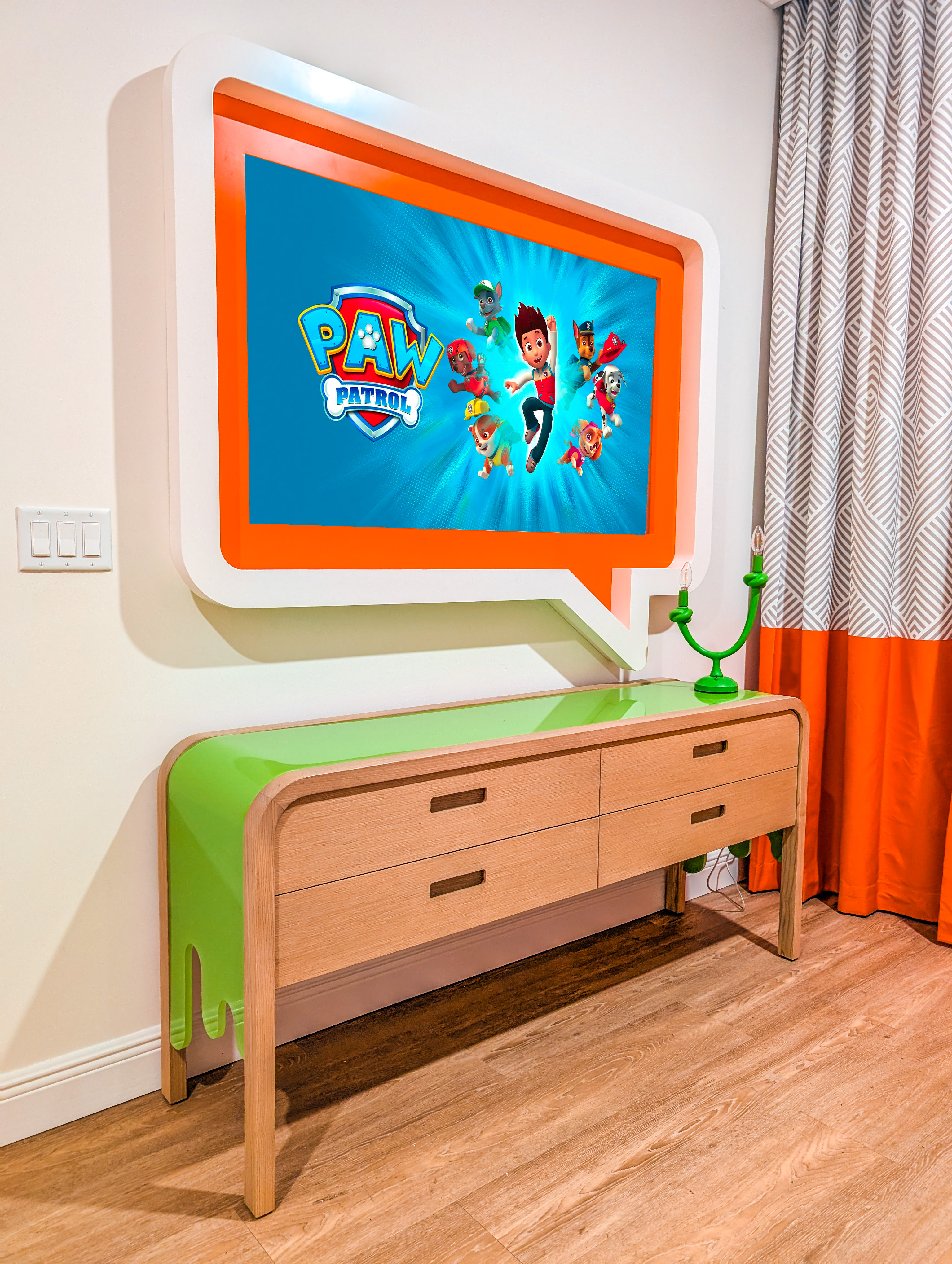 Paw Patrol themed TV wall