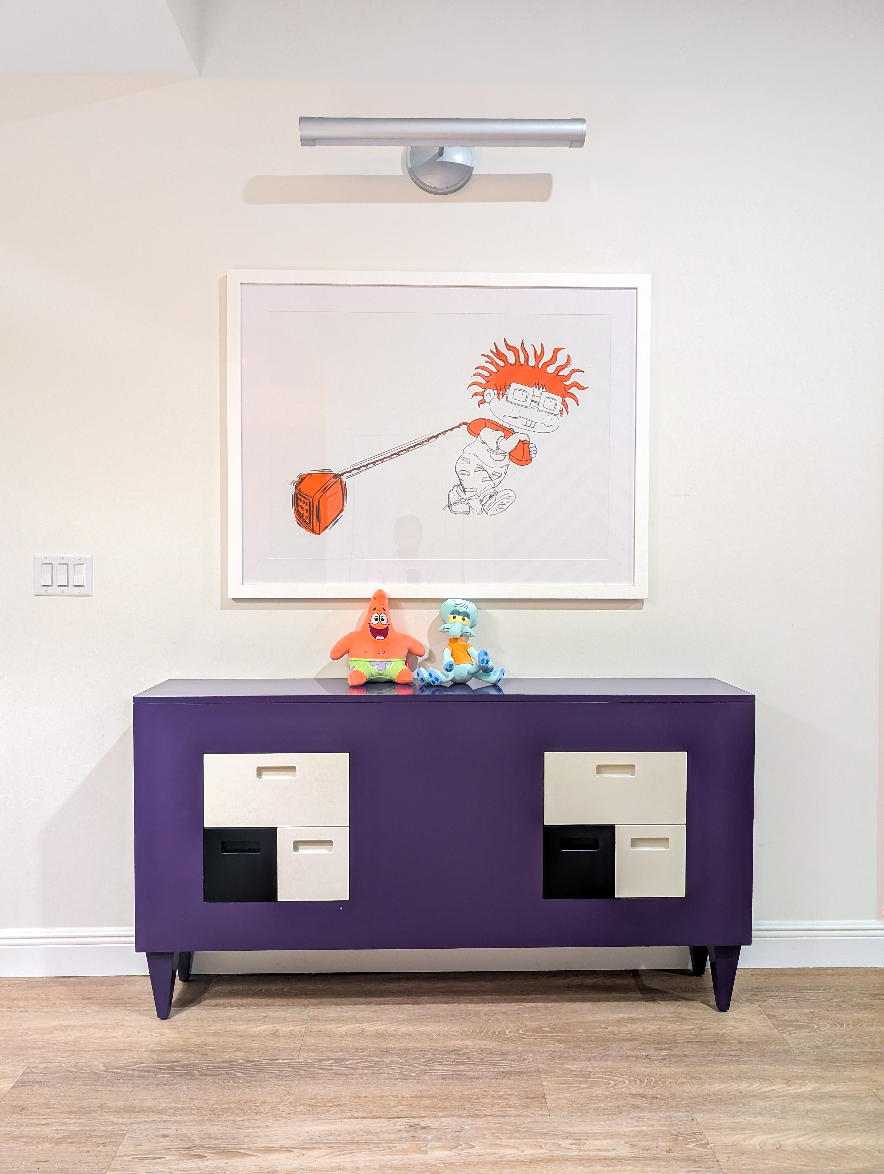 Purple console and artwork