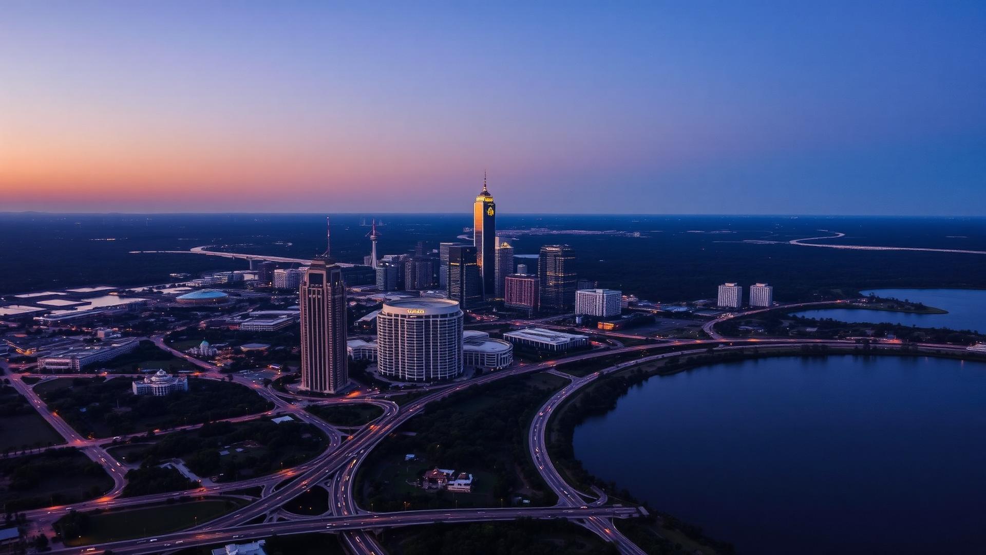 Orlando skyline at dusk